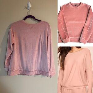 Vintage Light Pink Velvet Sweatshirt